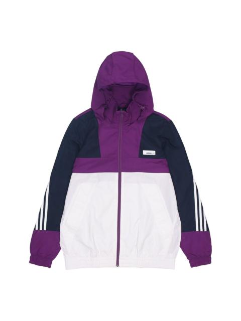 adidas adidas neo M SS WRMLN WB Colorblock Sports Windbreaker Jacket White Purple FN6537
