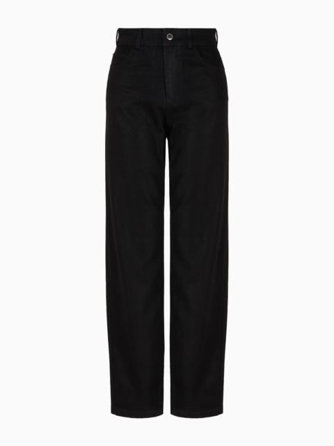 EMPORIO ARMANI J2A Mid-rise jeans with a comfortable leg in garment-dyed denim with all-over laminated polka dots