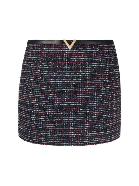 VLogo tweed miniskirt