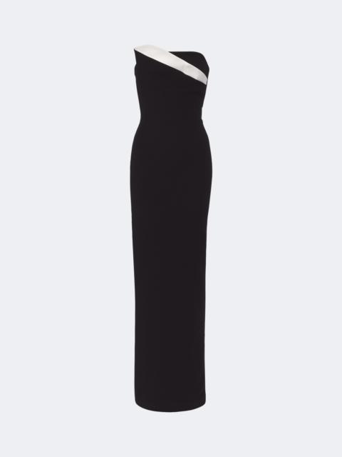 ROLAND MOURET Draped bustier gown