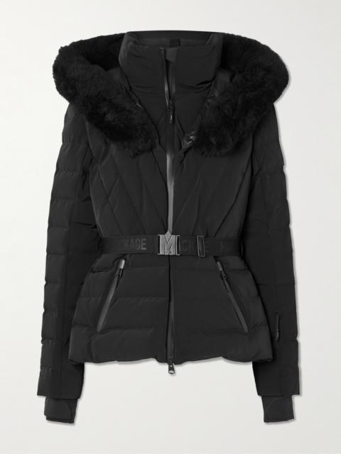 MACKAGE Elita Plush-trimmed Hooded Belted Quilted Down Ski Jacket