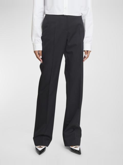 Straight-Leg Formal Wool Trousers