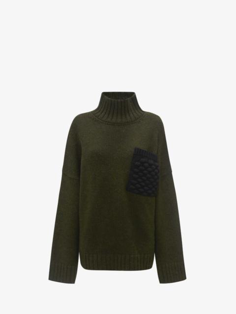 POPCORN PATCH POCKET TURTLENECK JUMPER