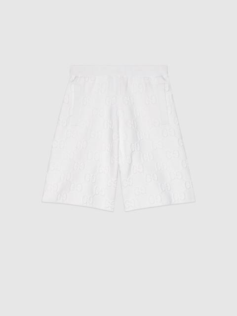 GUCCI Viscose jacquard shorts with GG