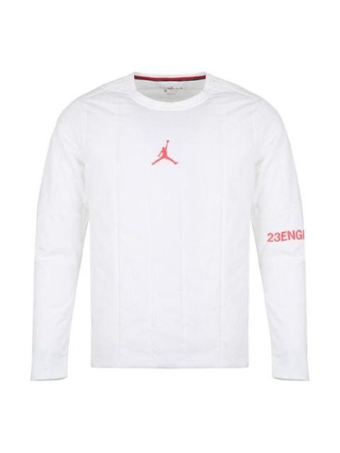 Air Jordan 23 Engineered Quilted Round Neck Pullover logo Sports Long Sleeves White AJ1055-100