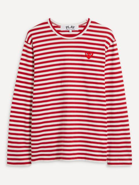 Comme des Garçons PLAY Long Sleeve Stripe Cotton T-Shirt