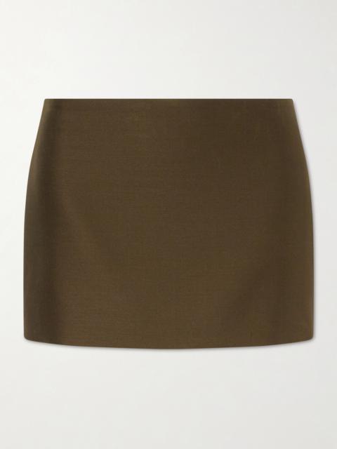 KHAITE Jett Wool And Silk-blend Cady Mini Skirt