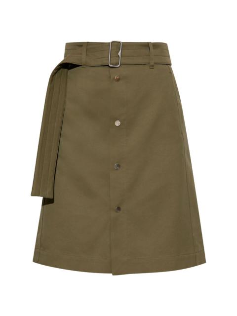 belted-buttoned midi skirt