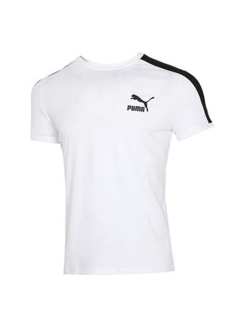 PUMA Iconic T7 T-Shirt 'White Black' 532291-02