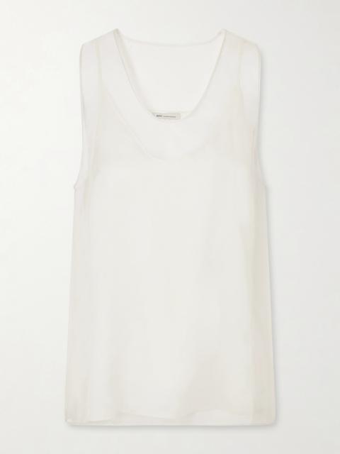 AMI Paris Silk-organza Top