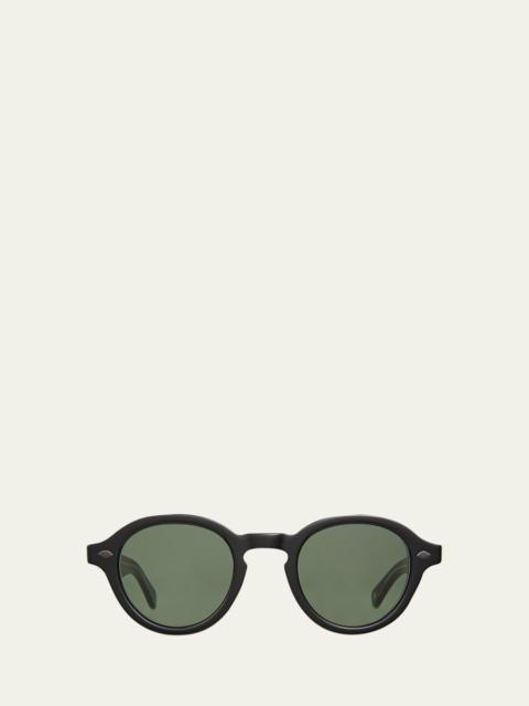 Garrett Leight Men's Flipper Acetate Round Sunglasses