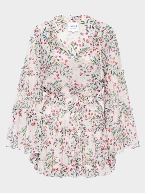 MISA Leeva Chiffon Mini Dress
