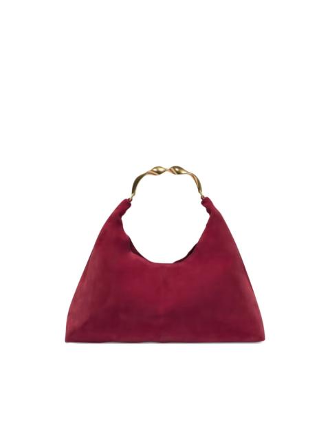 SIMKHAI Nixi twisted-handle suede shoulder bag