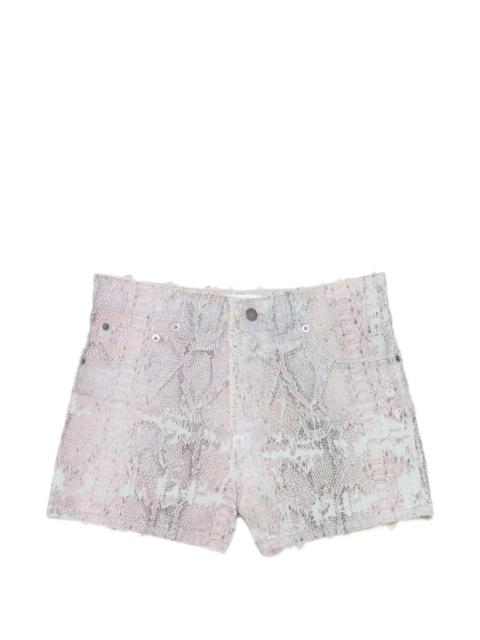 HAIKURE Brit Snake denim shorts