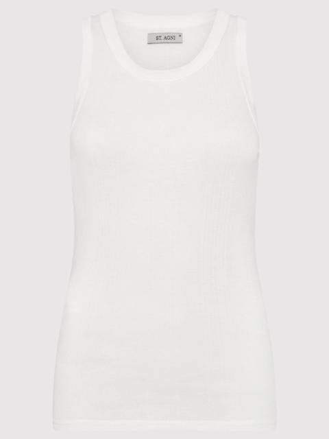 ST. AGNI Organic Cotton Soft Rib Singlet - White