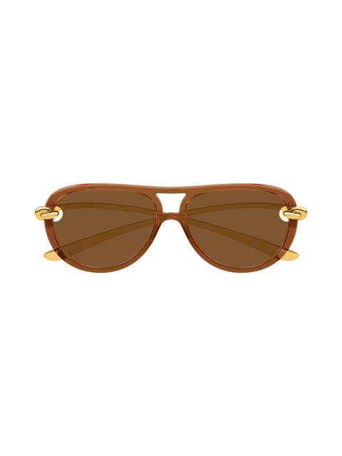 Bottega Veneta Women's Knot 58MM Aviator Sunglasses - Brown