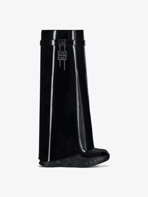 Givenchy SHARK LOCK BIKER BOOTS IN PATENT LEATHER