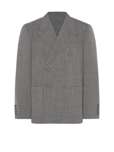 Valentino Giacca Dpetto Mouline Wool Jacket