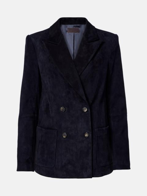 STOULS Suede double-breasted blazer