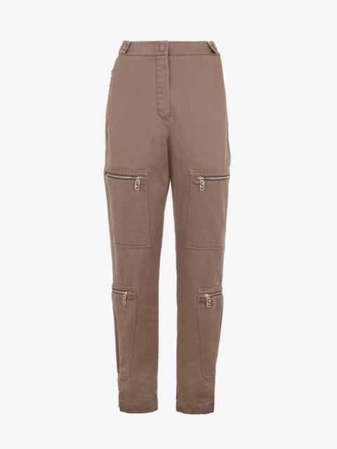 FENDI Straight-cut cargo pants. Fitted waist and adjustable straps at the waist and hem. Concealed closure