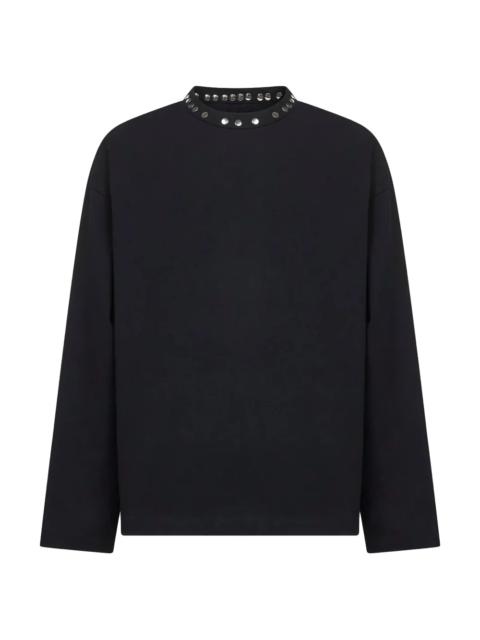 Jil Sander Studded Long Sleeve T-Shirt Black
