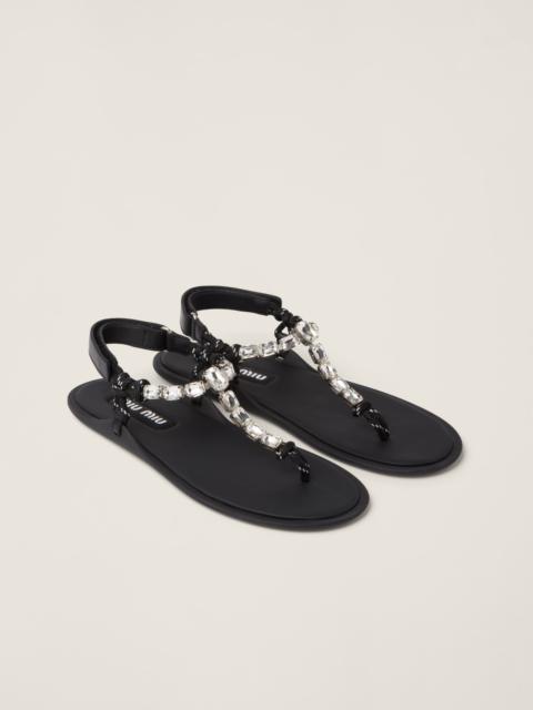 Miu Miu Cotton cord thong sandals