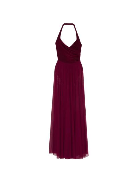 NORMA KAMALI halter draped maxi dress