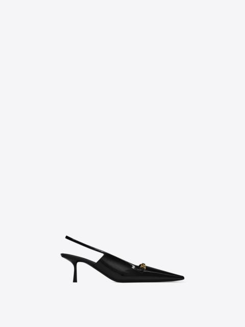SAINT LAURENT carine slingback pumps in patent leather