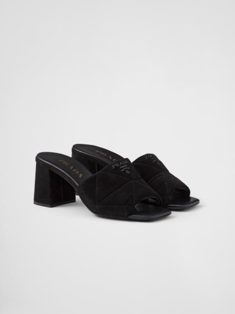 Prada Stitched suede sandals