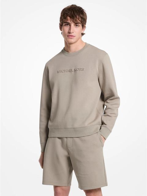 MICHAEL KORS Logo Embossed Cotton Blend Sweater