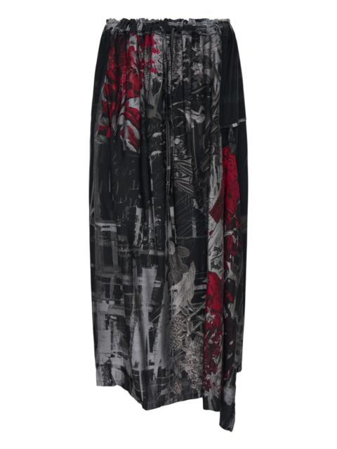 Y's Floral Print Gathered Skirt