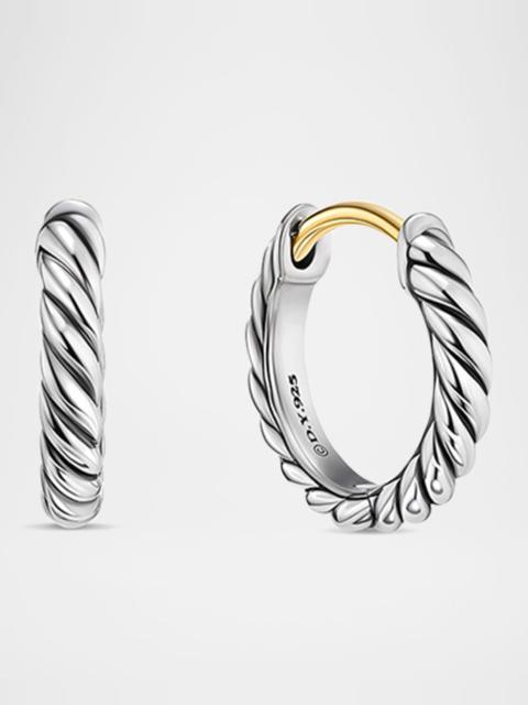 DAVID YURMAN Sculpted Cable Huggie Hoop Earrings in Silver, 2.2mm, 0.4"L