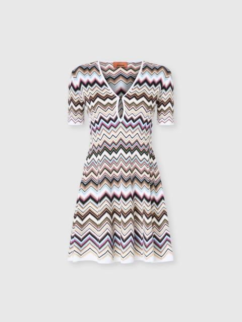 Missoni Chevron viscose and cotton mini dress