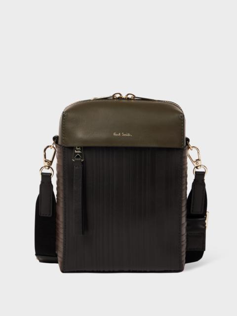 Paul Smith Khaki 'Shadow Stripe' Flight Bag