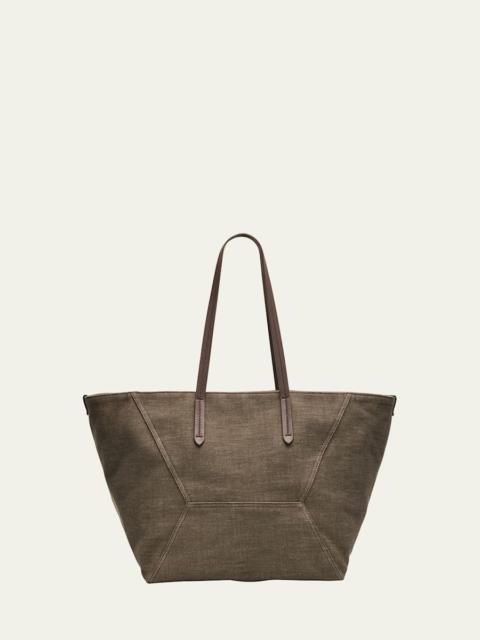 Brunello Cucinelli No Fade Denim Tote Bag