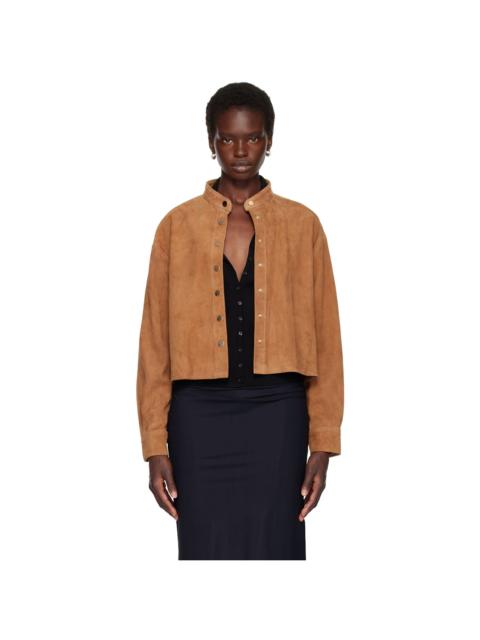 NOUR HAMMOUR Tan Lucien Suede Jacket