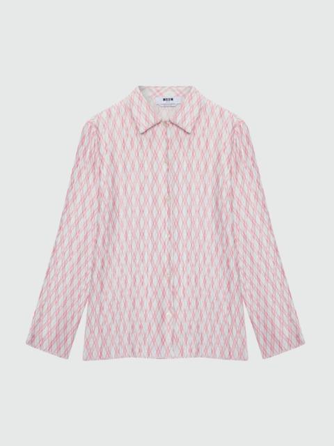 MSGM Multicolor pleated check-print shirt