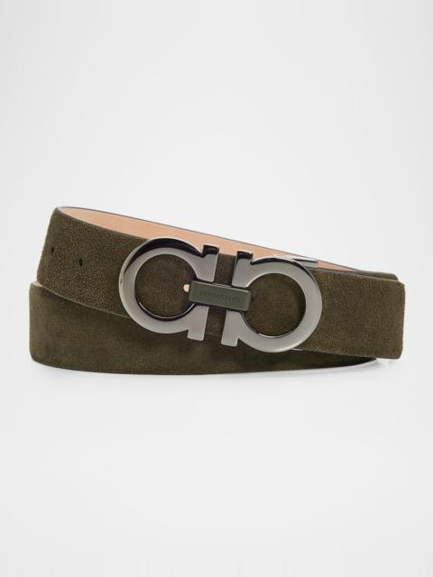 FERRAGAMO Men's Gancini Adjustable Leather Belt
