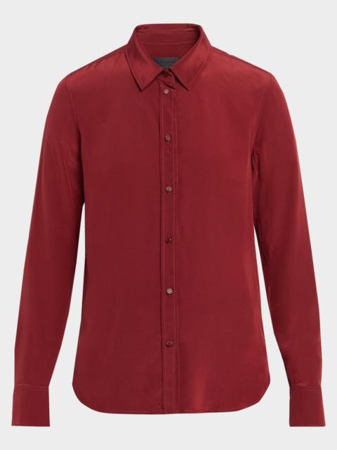 NILI LOTAN Gaia Silk Button-Front Shirt