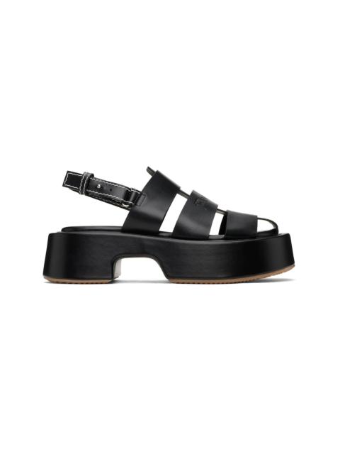 JW Anderson Black Stripe Platform Sandals