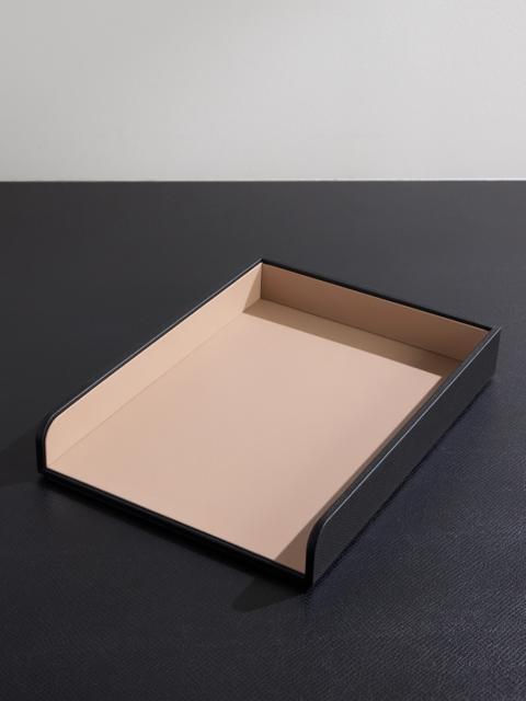 Smythson Panama Cross-Grain Leather Paper Tray