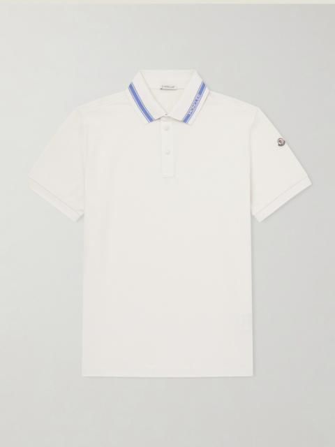 Moncler Logo-Appliquéd Honeycomb-Knit Cotton Polo Shirt