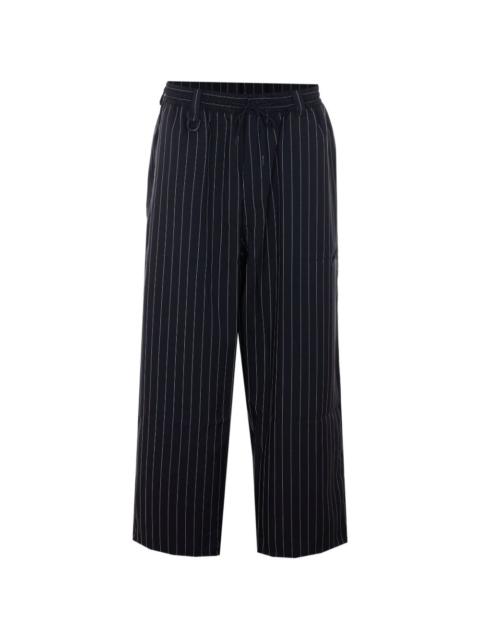 Y-3 striped-pattern elasticised trousers