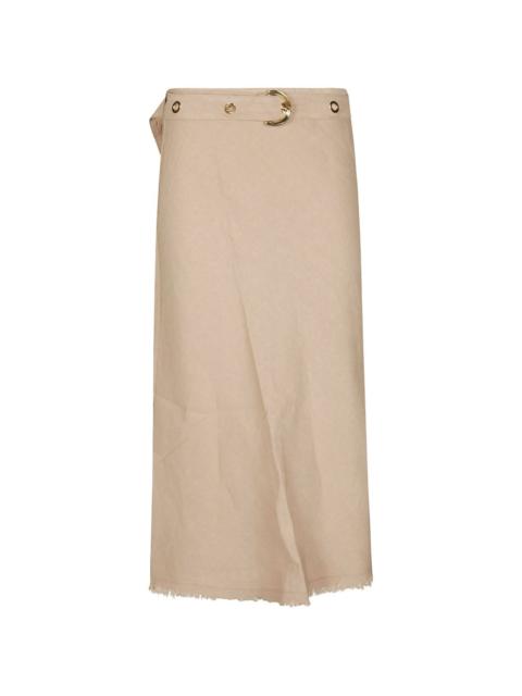 PINKO eyelet-embellished belted skirt
