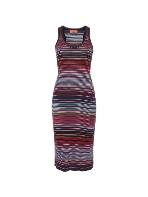 stripe-pattern knitted dress