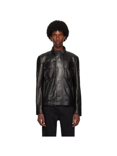 Belstaff Black Hand-Waxed Gangster Leather Jacket