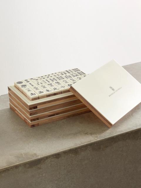 Brunello Cucinelli Walnut Wood And Krion Mahjong Set
