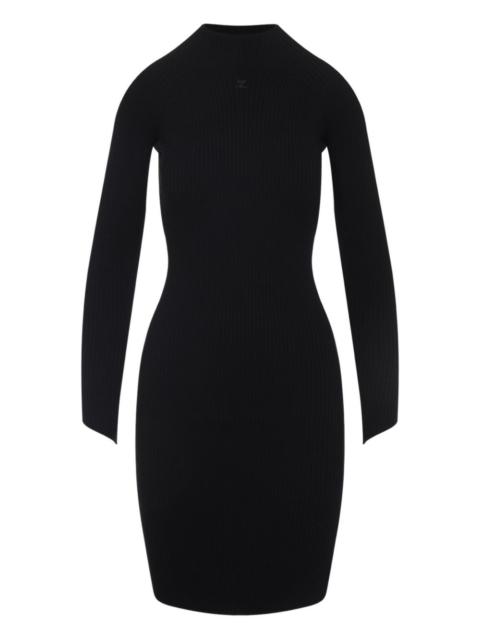 courrèges ribbed high-neck dress