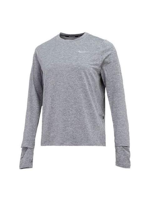 Nike (WMNS) Nike Running Sports Round Neck Quick Dry Long Sleeves Gray T-Shirt CU3278-084