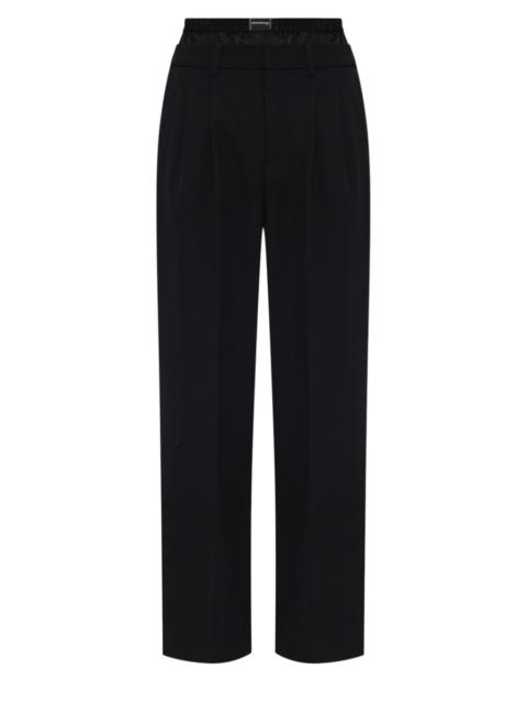 Pleat-front trousers with logo